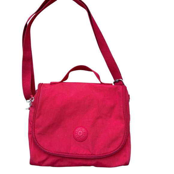 bag lunch KIPLING red nylon 8x9x5 crossbody adjustable strap insulated - Picture 4 of 13